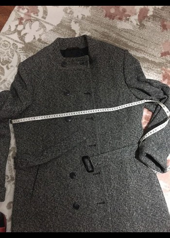 Kemerli Gri Uzun Kaban - Görsel 6