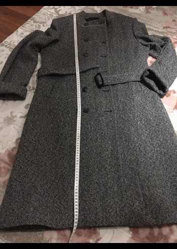 Kemerli Gri Uzun Kaban - Görsel 7