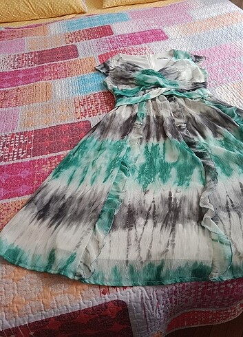 Şifon  midi elbise - Görsel 2