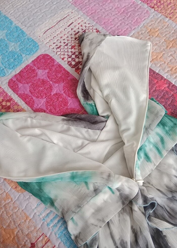 Şifon  midi elbise - Görsel 4