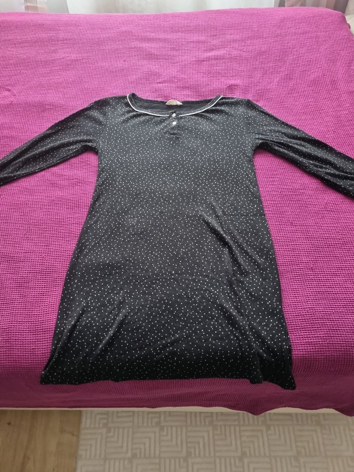 Siyah Uzun Kollu  Gecelik - Görsel 3