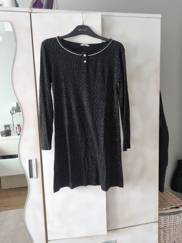 Siyah Uzun Kollu  Gecelik - Görsel 2