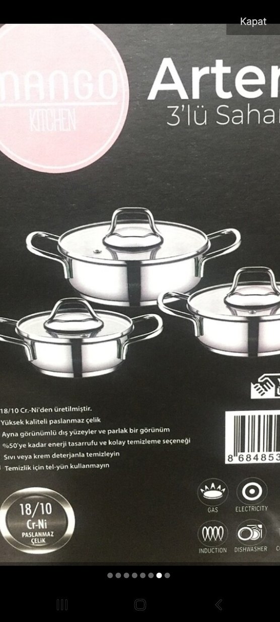 Parlak Gri 3'lü Paslanmaz Çelik Tencere Seti - Görsel 5