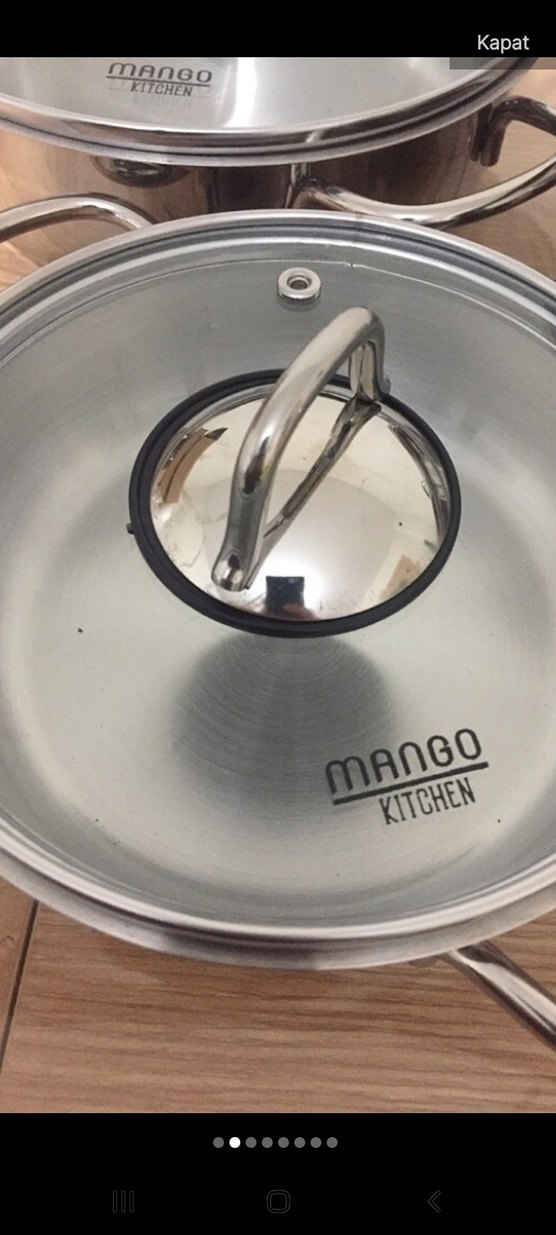 Parlak Gri 3'lü Paslanmaz Çelik Tencere Seti - Görsel 2