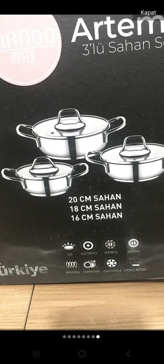 Parlak Gri 3'lü Paslanmaz Çelik Tencere Seti - Görsel 4