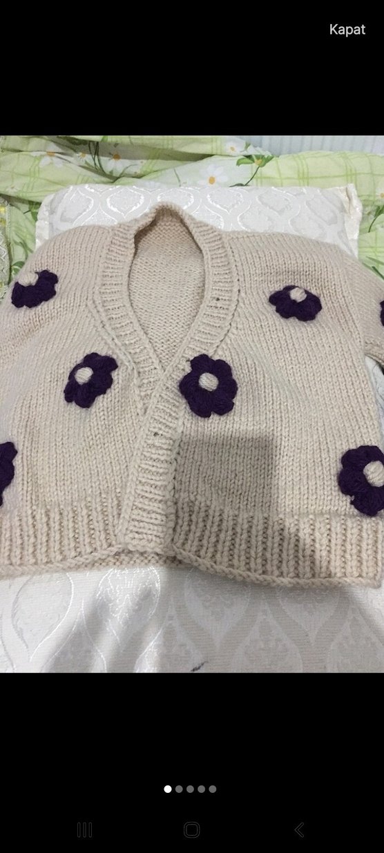 Bohem Tarzı Kız Çocuk Örgü Hırka - Görsel 2