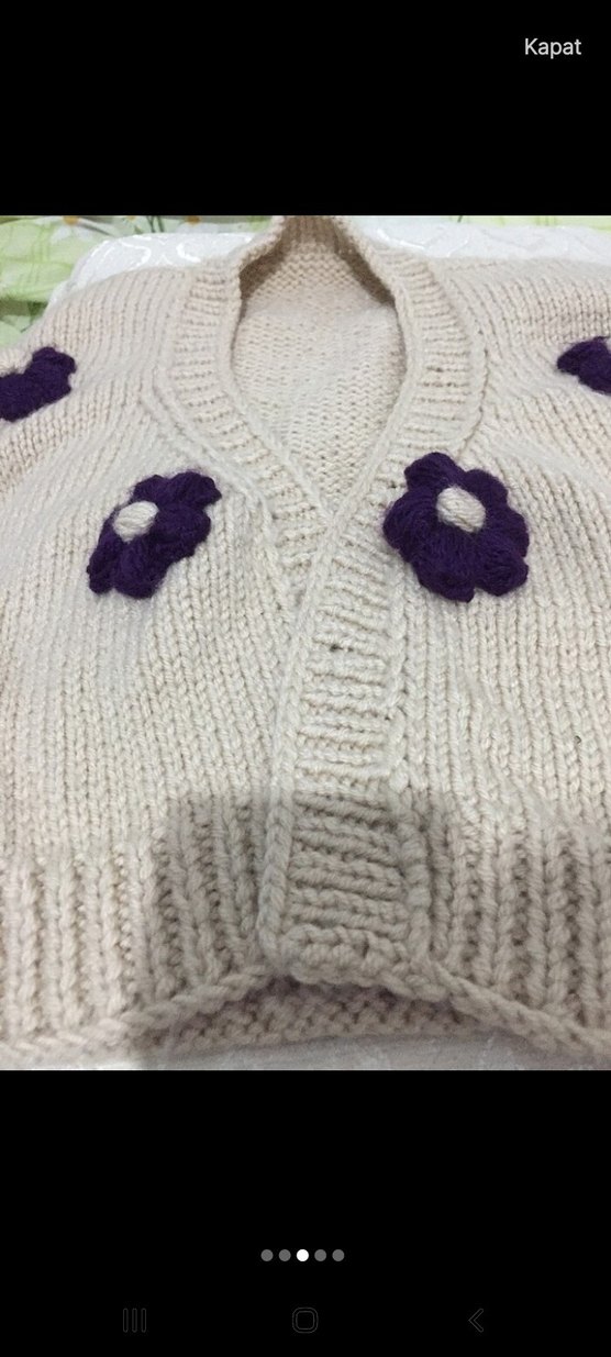 Bohem Tarzı Kız Çocuk Örgü Hırka - Görsel 4