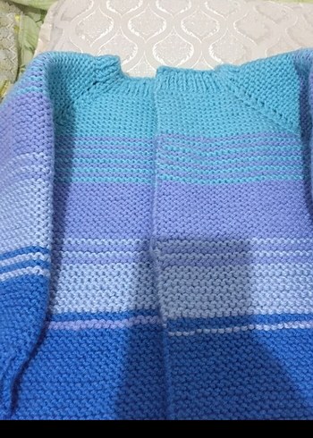 Erkek Çocuk Mavi Bohem Örgü Hırka - Görsel 2