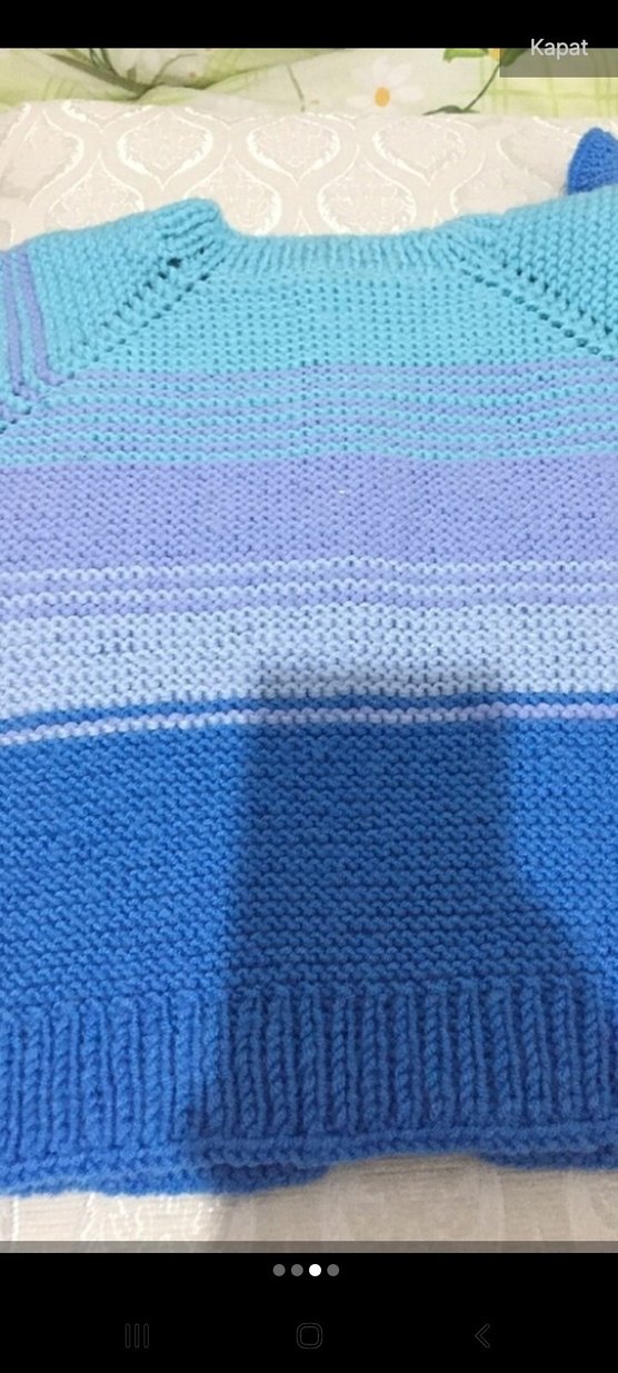 Erkek Çocuk Mavi Bohem Örgü Hırka - Görsel 4