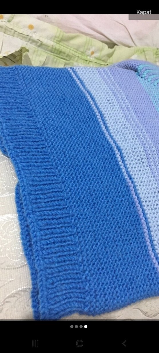 Erkek Çocuk Mavi Bohem Örgü Hırka - Görsel 5