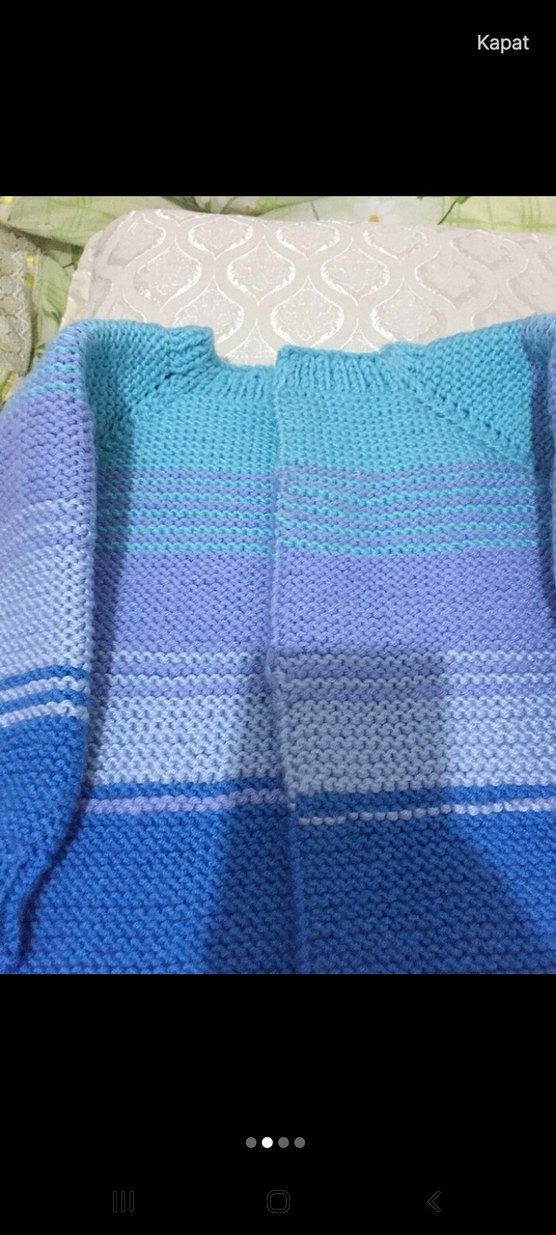 Erkek Çocuk Mavi Bohem Örgü Hırka - Görsel 2