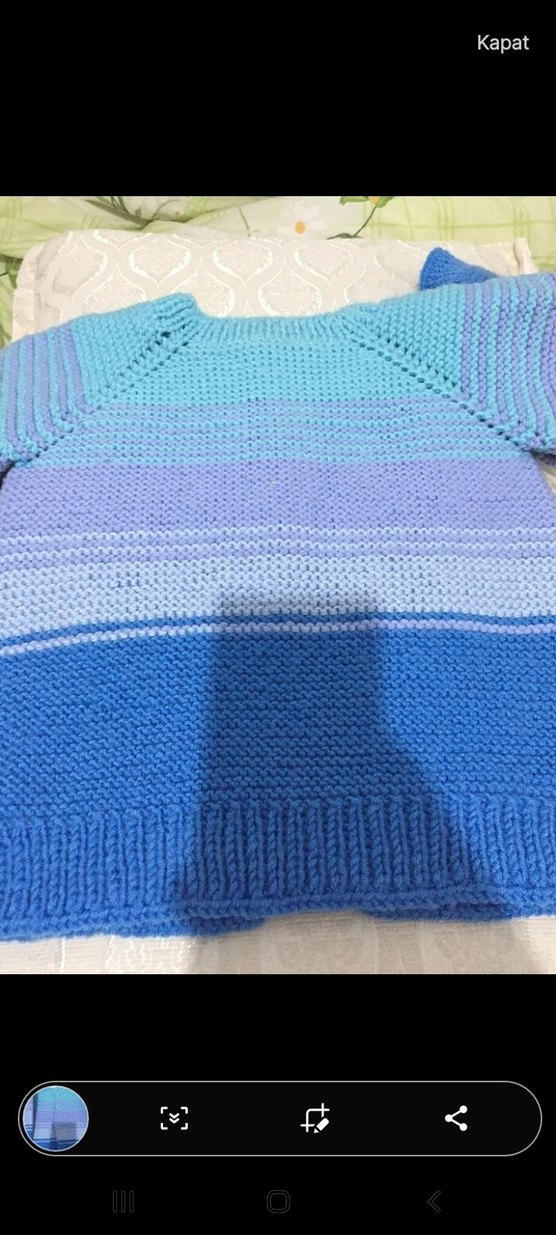 Erkek Çocuk Mavi Bohem Örgü Hırka - Görsel 3