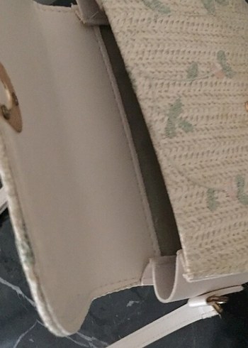 Nakışlı Bej Örgü Kadın Çanta - Görsel 5