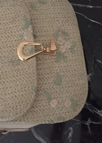 Nakışlı Bej Örgü Kadın Çanta - Görsel 6