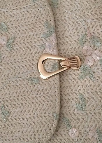 Nakışlı Bej Örgü Kadın Çanta - Görsel 4