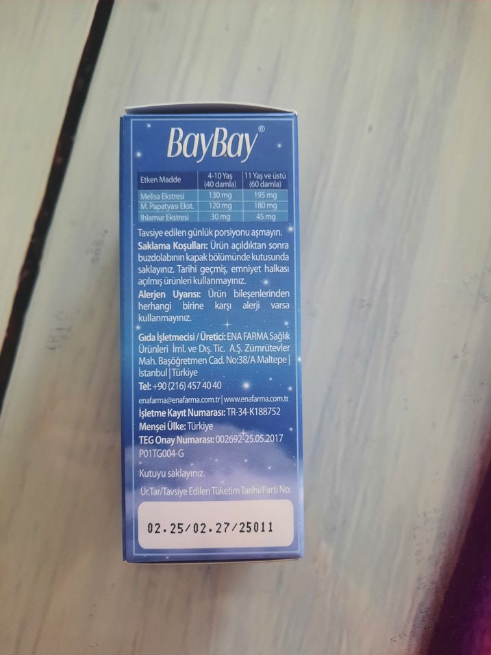 BayBay Night Melisa Ekstreli Takviye Sıvı 50 ml - Görsel 5
