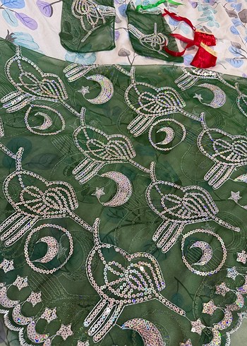 Yeşil Damat duvak seti - Görsel 2