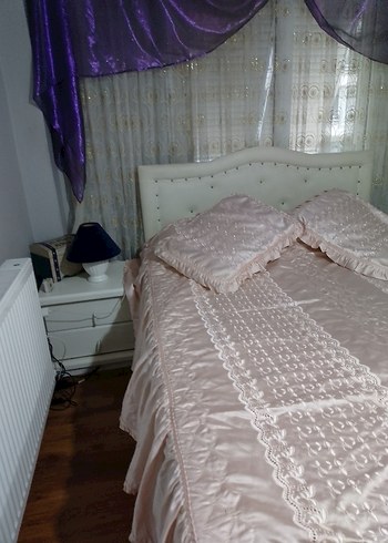 Nakışlı Yavruağzı Yatak Örtüsü - Görsel 2