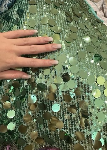 Yeşil Payetli Mini Straplez Elbise - Görsel 2