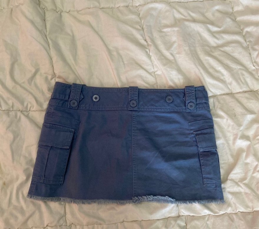 Mavi Kot Mini Etek y2k - Görsel 2