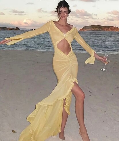 Fairycore y2k kendall jenner viral plaj elbisesi
