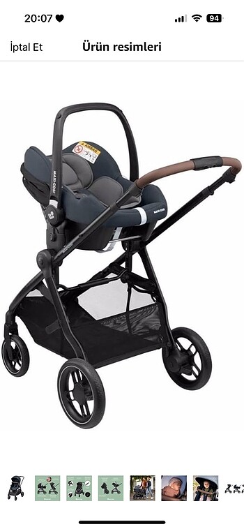 0 - 13 kg Beden siyah Renk Maxi Cosi Zelia 3 Bebek Arabası