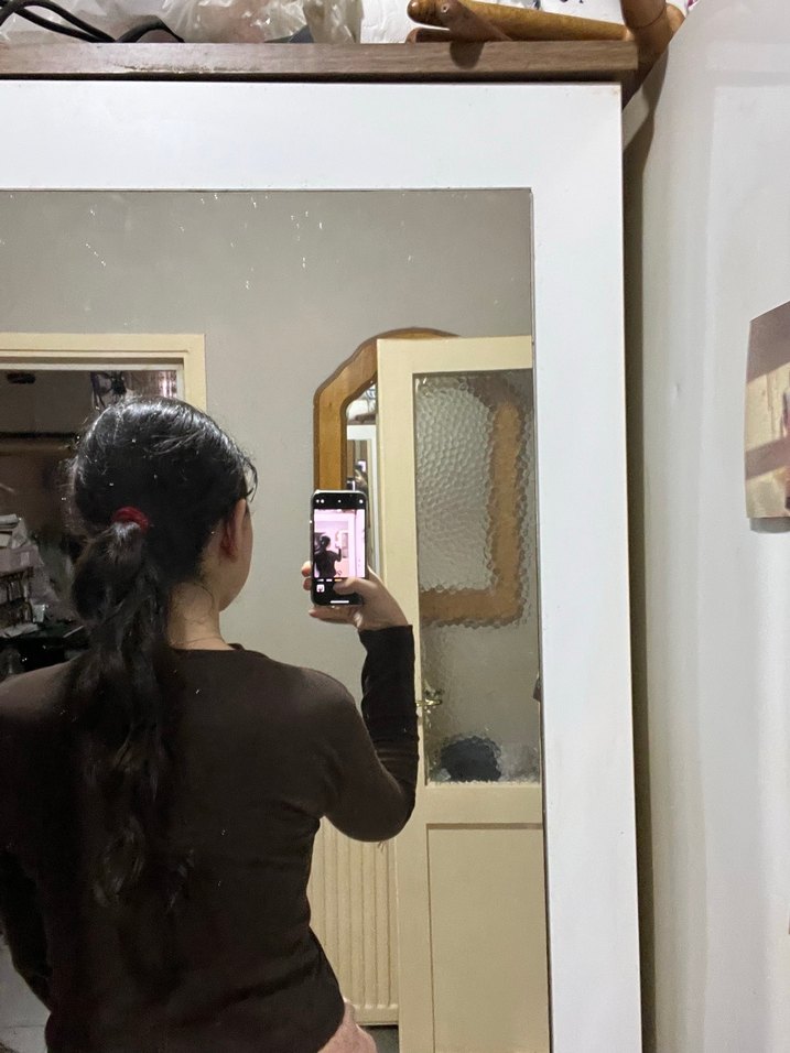 Kahverengi yarı balıkçı yaka crop body - Görsel 3