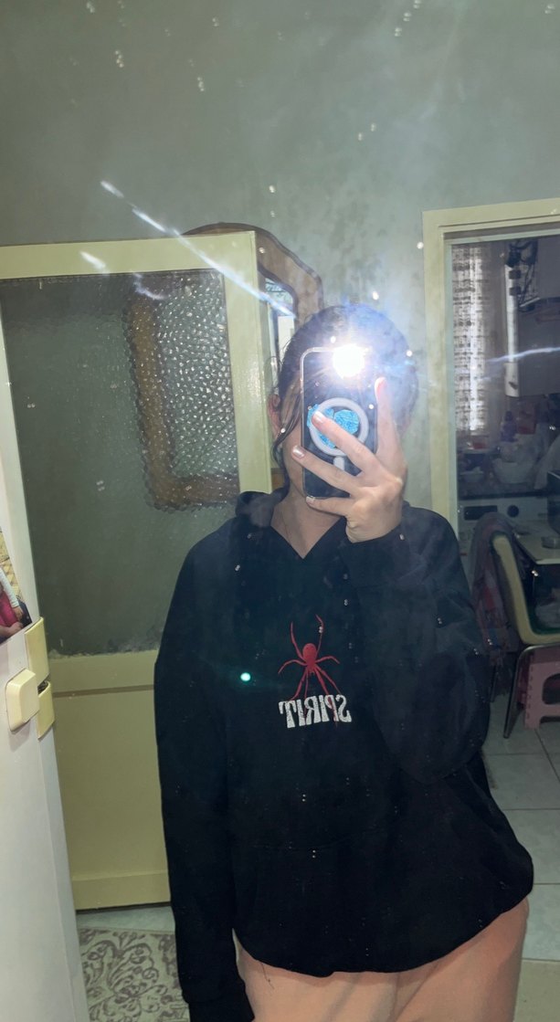 Kadın Siyah Kapüşonlu Uzun Kollu Sweatshirt - Görsel 4