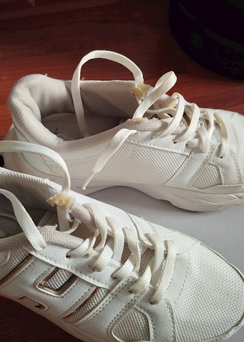 37 Beden beyaz Renk Beyaz Bağcıklı Stiletto Topuklu Spor Ayakkabı