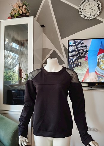 Siyah Kadın Uzun Kollu Sweatshirt