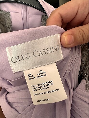 Oleg Cassini Oleg Cassini lila şifon elbise