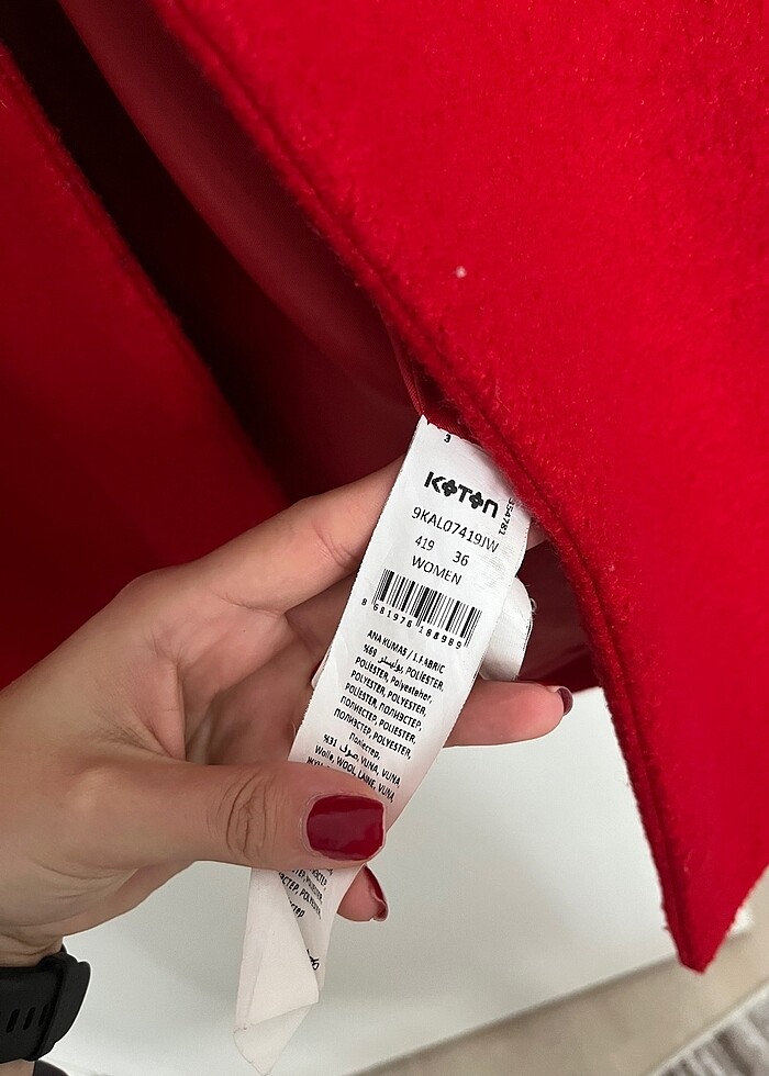 Kırmızı Kaban Kaşe - Görsel 5