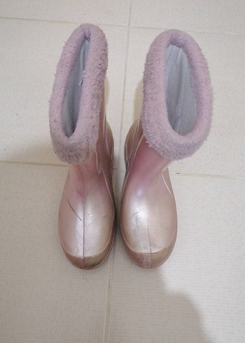 Peluş Detaylı Pembe Kız Çocuk Yağmur Çizmesi