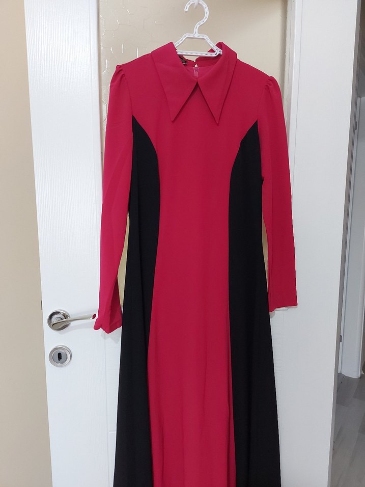 fuşya tesettür elbise - Görsel 2