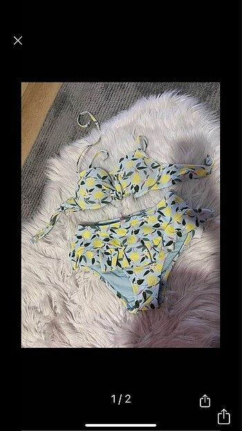 Penti dolgulu limonlu bikini set