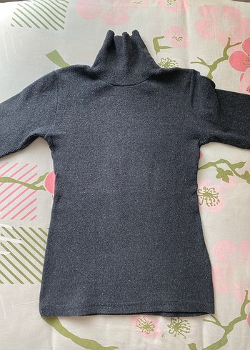 Gri Boğazlı Kadın Triko Kazak - Görsel 3