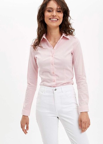 Defacto pembe Gömlek - Görsel 5