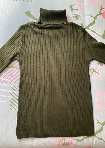 Kadın Haki Triko boğazlı Kazak - Görsel 2