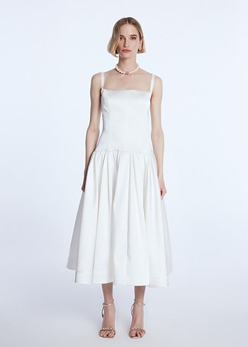 Adl mert aslan kare yaka saten elbise - Görsel 4