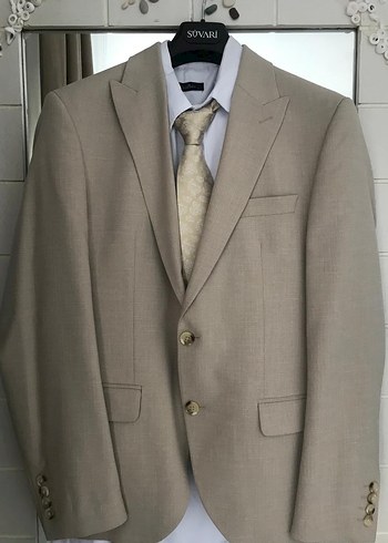 Bej takım elbise 50/6 drop süvari - Görsel 2