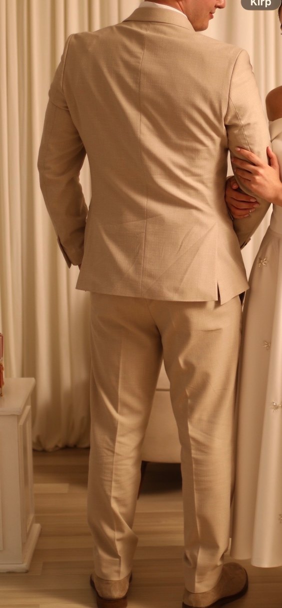 Bej takım elbise 50/6 drop süvari - Görsel 5