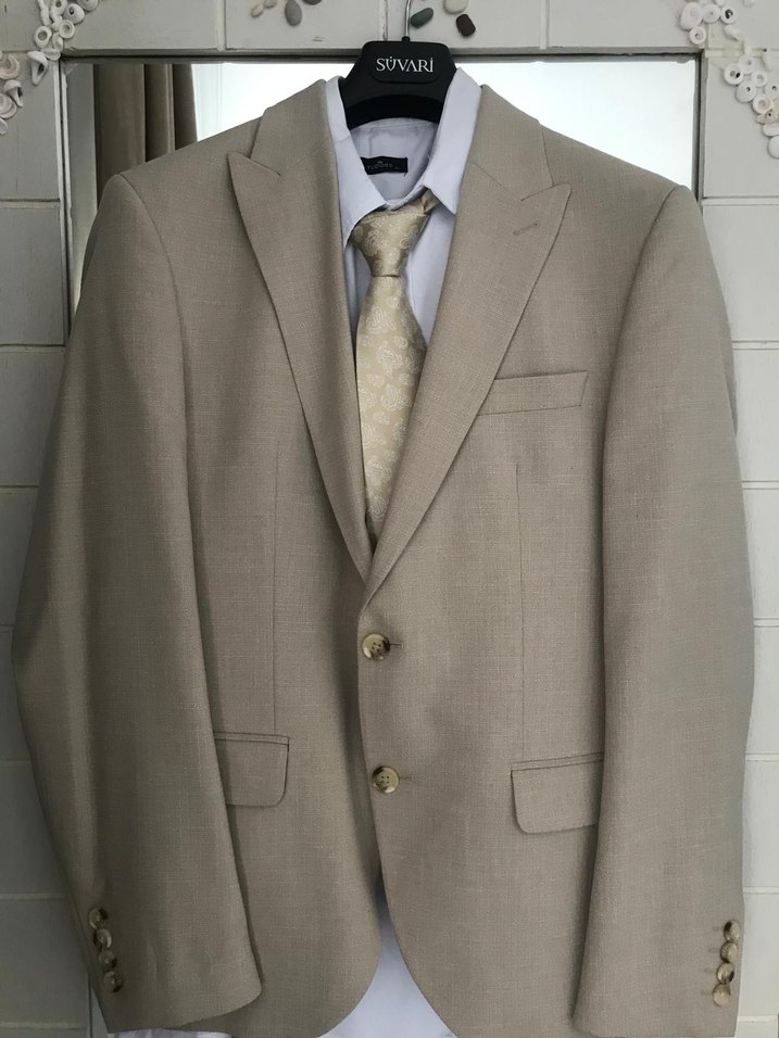 Bej takım elbise 50/6 drop süvari - Görsel 2