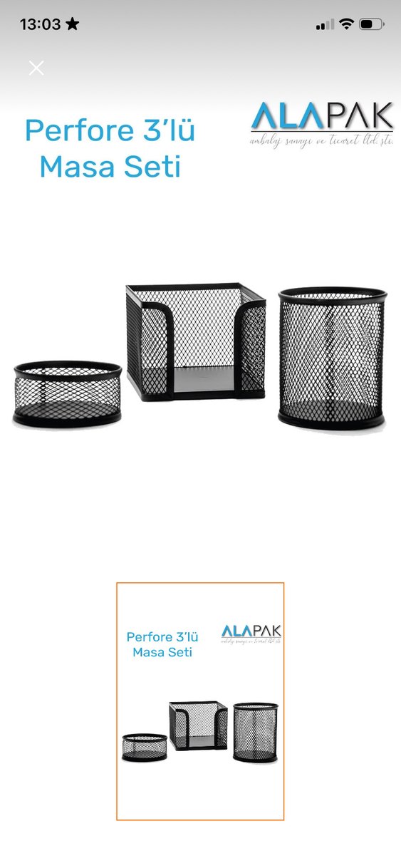 Siyah metal 3'lü Masa Seti kalemlik kağıtlık - Görsel 2