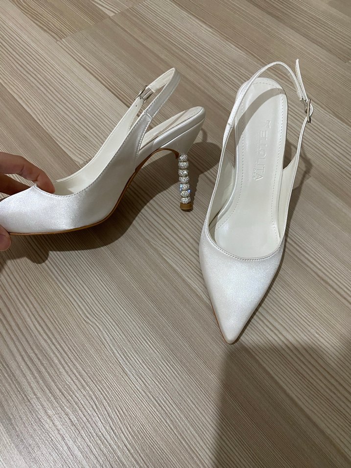 Taşlı topuklu ayakkabı stiletto - Görsel 3