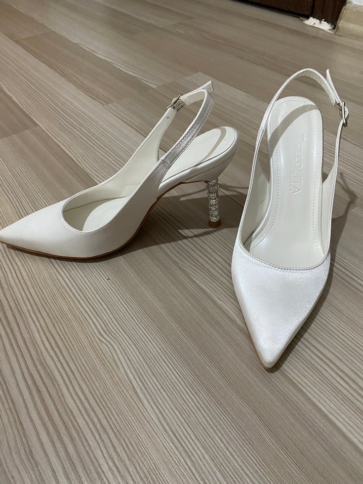 Taşlı topuklu ayakkabı stiletto - Görsel 5