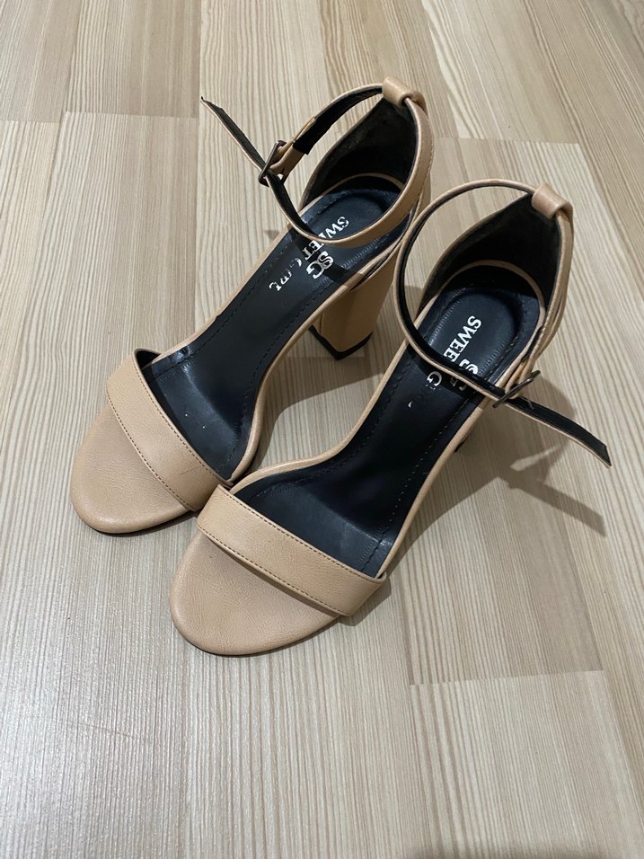 Bej topuklu ayakkabı - Görsel 2