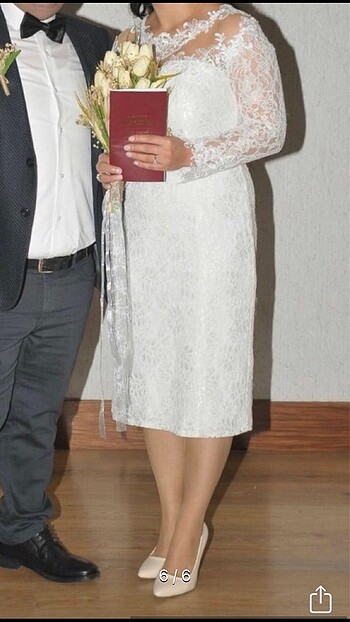 m Beden beyaz Renk Nikah elbisesi & kısa gelinlik