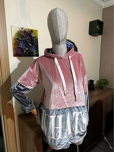 Kadife görünümlü tunik sweat