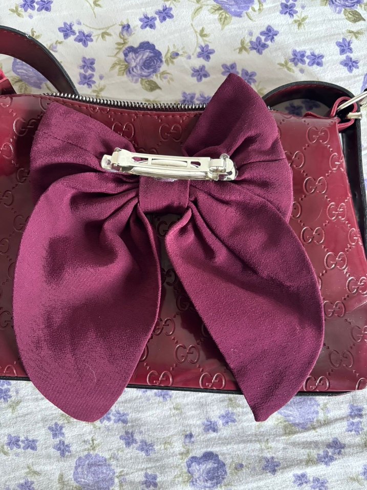 Bordo Fiyonk Detaylı Kadın toka - Görsel 2