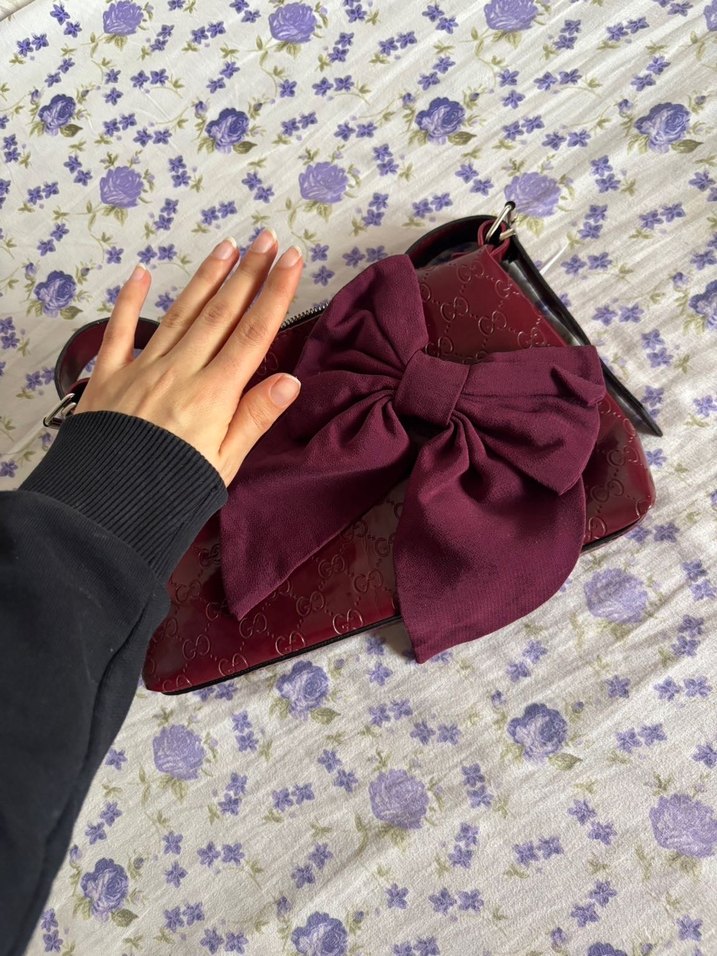 Bordo Fiyonk Detaylı Kadın toka - Görsel 3